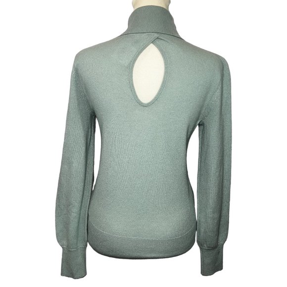 NWT Club Monaco Cashmere Keyhole Turtleneck Sweater in Jade Green Size XS - Picture 5 of 16